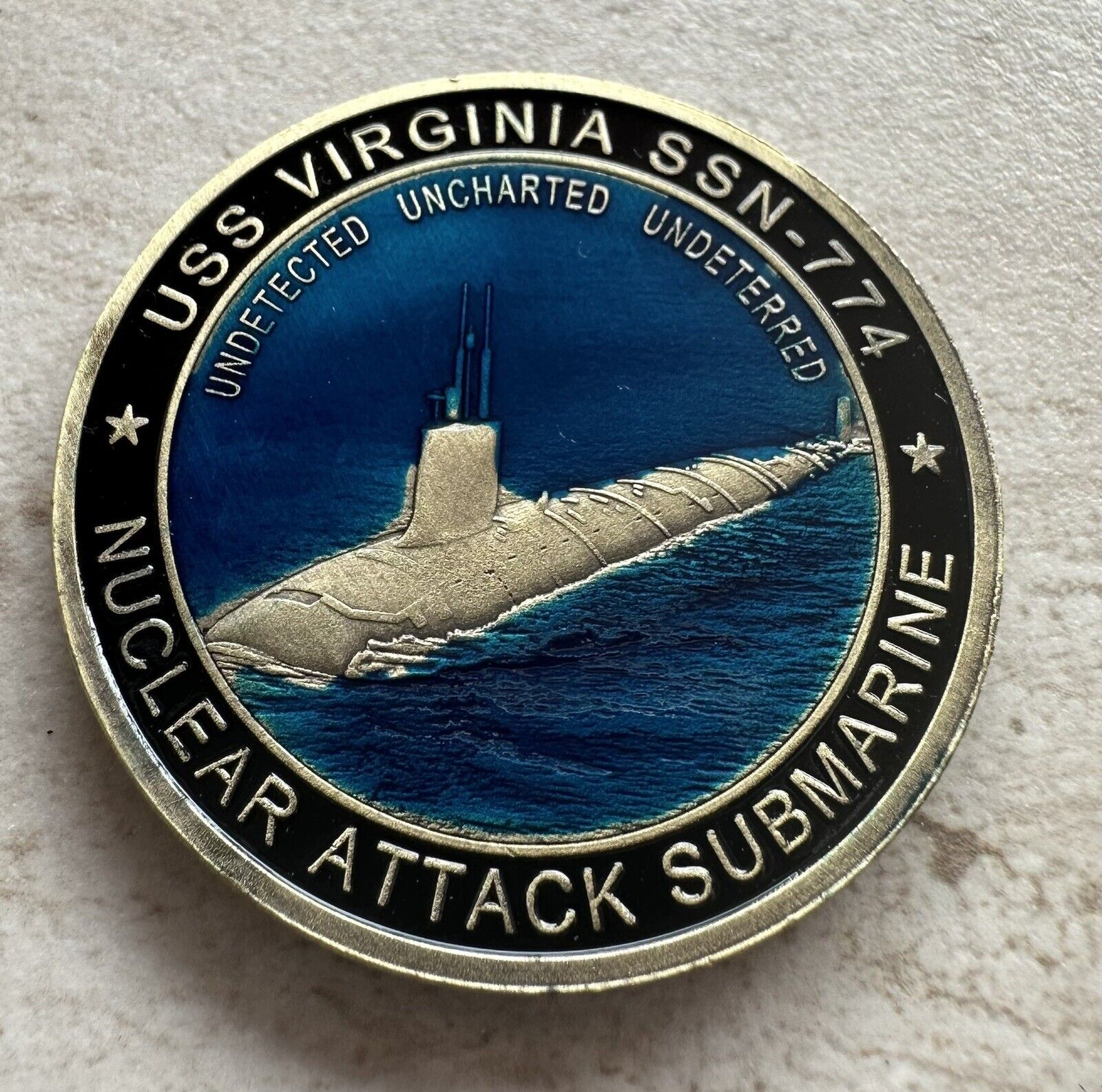 USN USS VIRGINIA SSN 774 NUCLEAR SUBMARINE Uncharted Undetected Undeterred