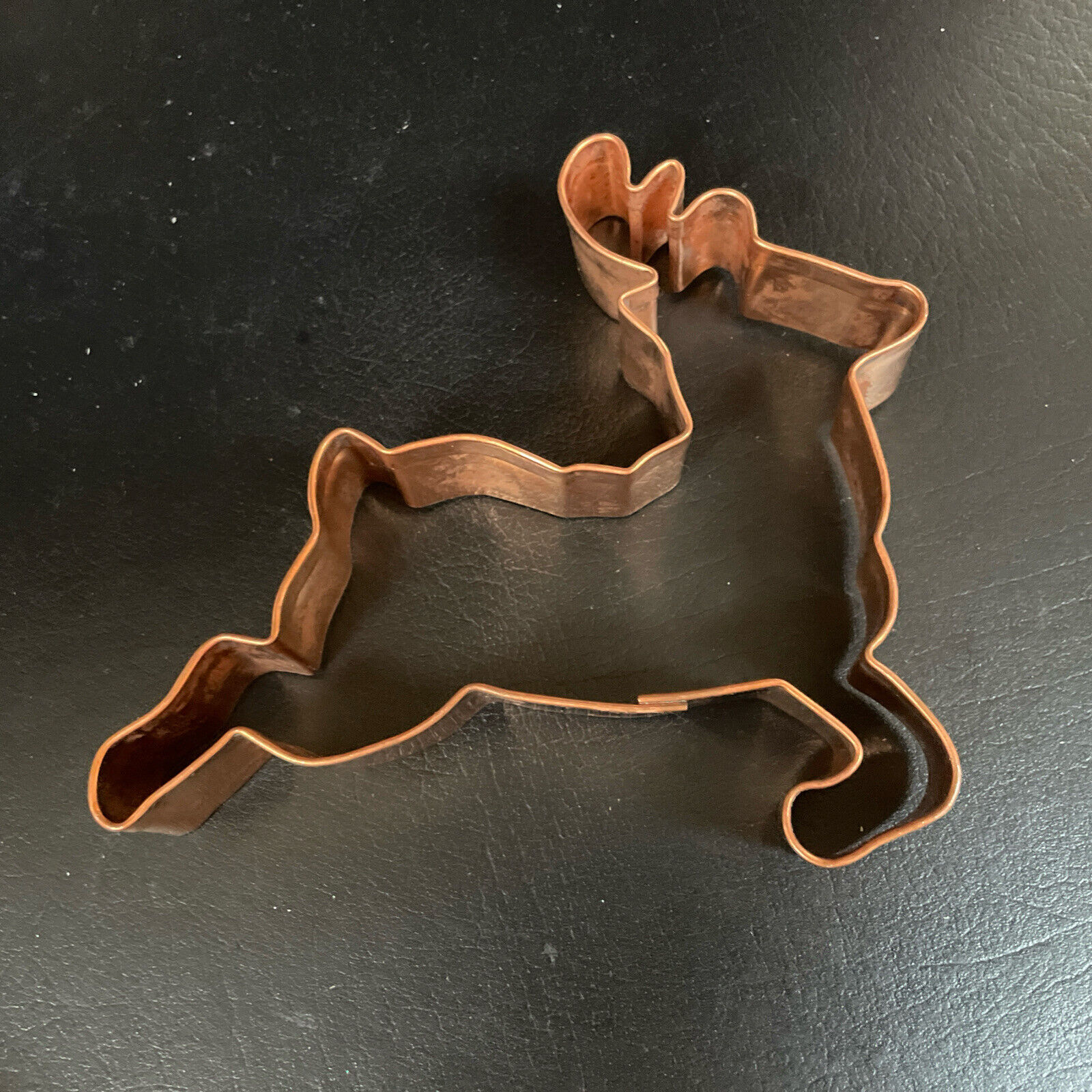 Vintage Copper Leaping Reindeer Cookie Cutter Large ~5.5\