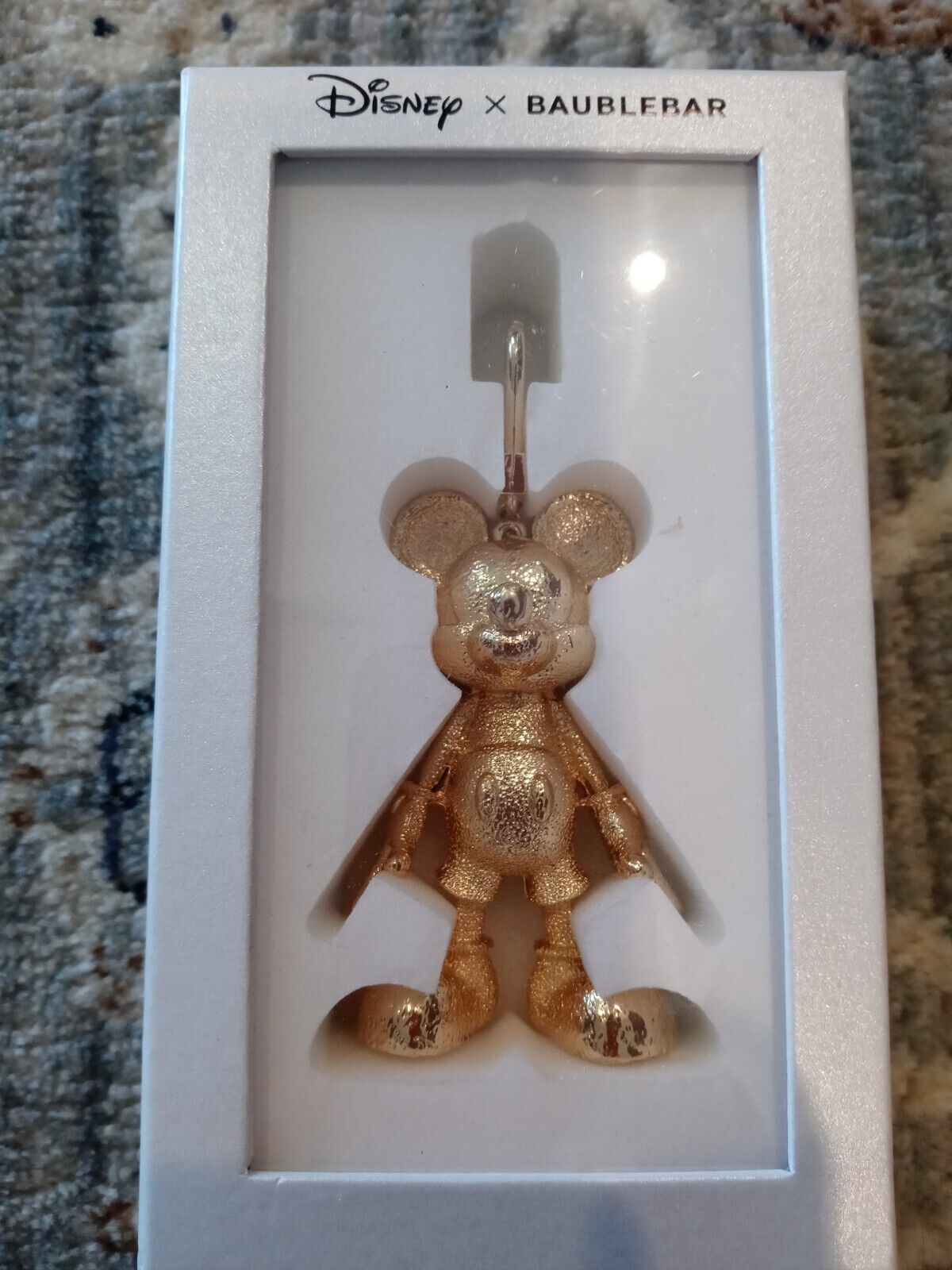 New Disney X Baublebar Mickey Mouse Bag Charm Keychain Gold Rare