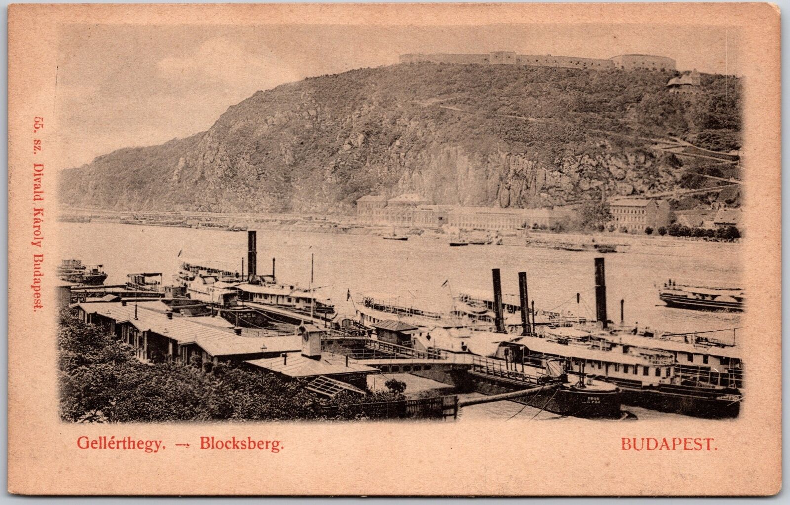 Gellerthegy Blocksberg Budapest Hungary , Boating on Lake Vintage  Postcard