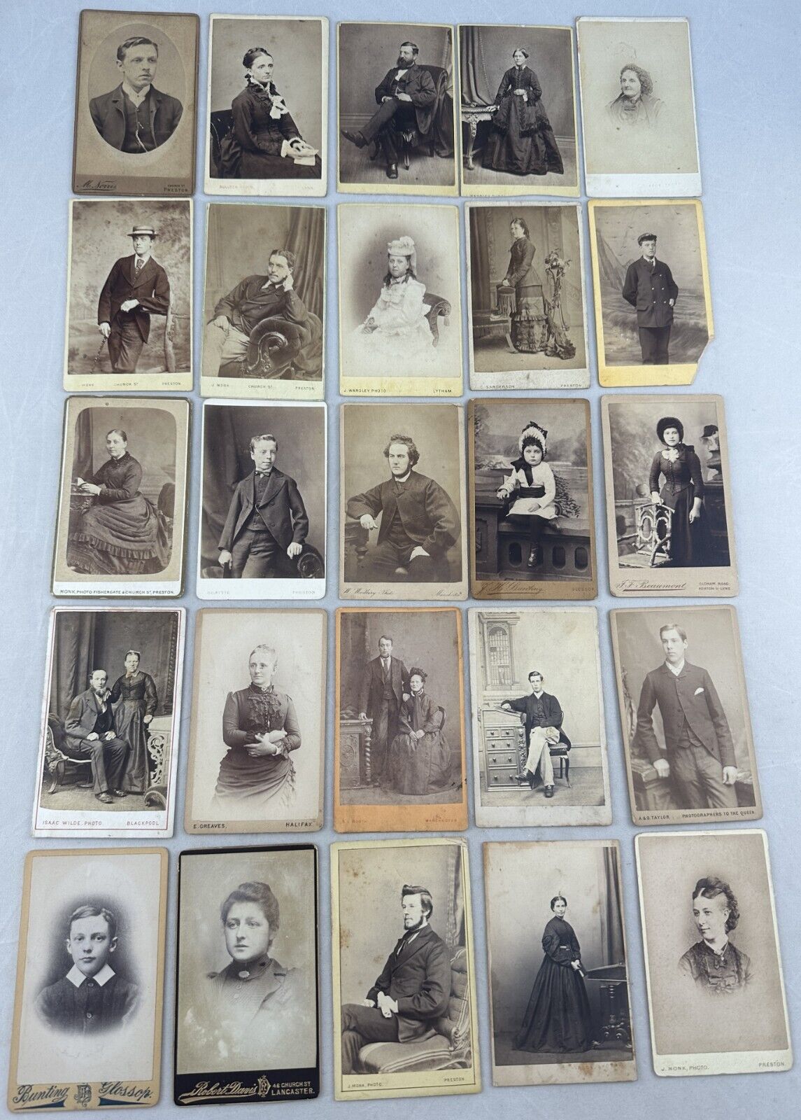 Lot of 25 CDV 19th Century Portrait Photographs England Area Photographers