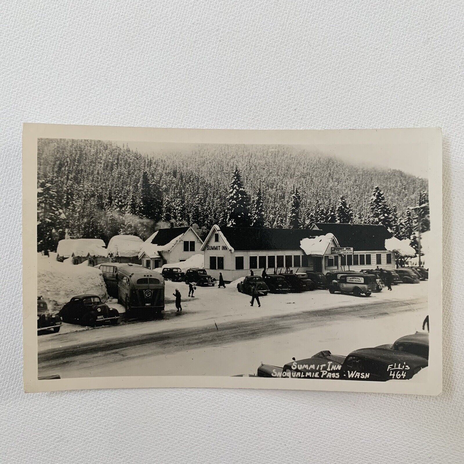 Antique Vintage RPPC Real Photograph Postcard Snow Summit Inn Snoqualmie Pass WA