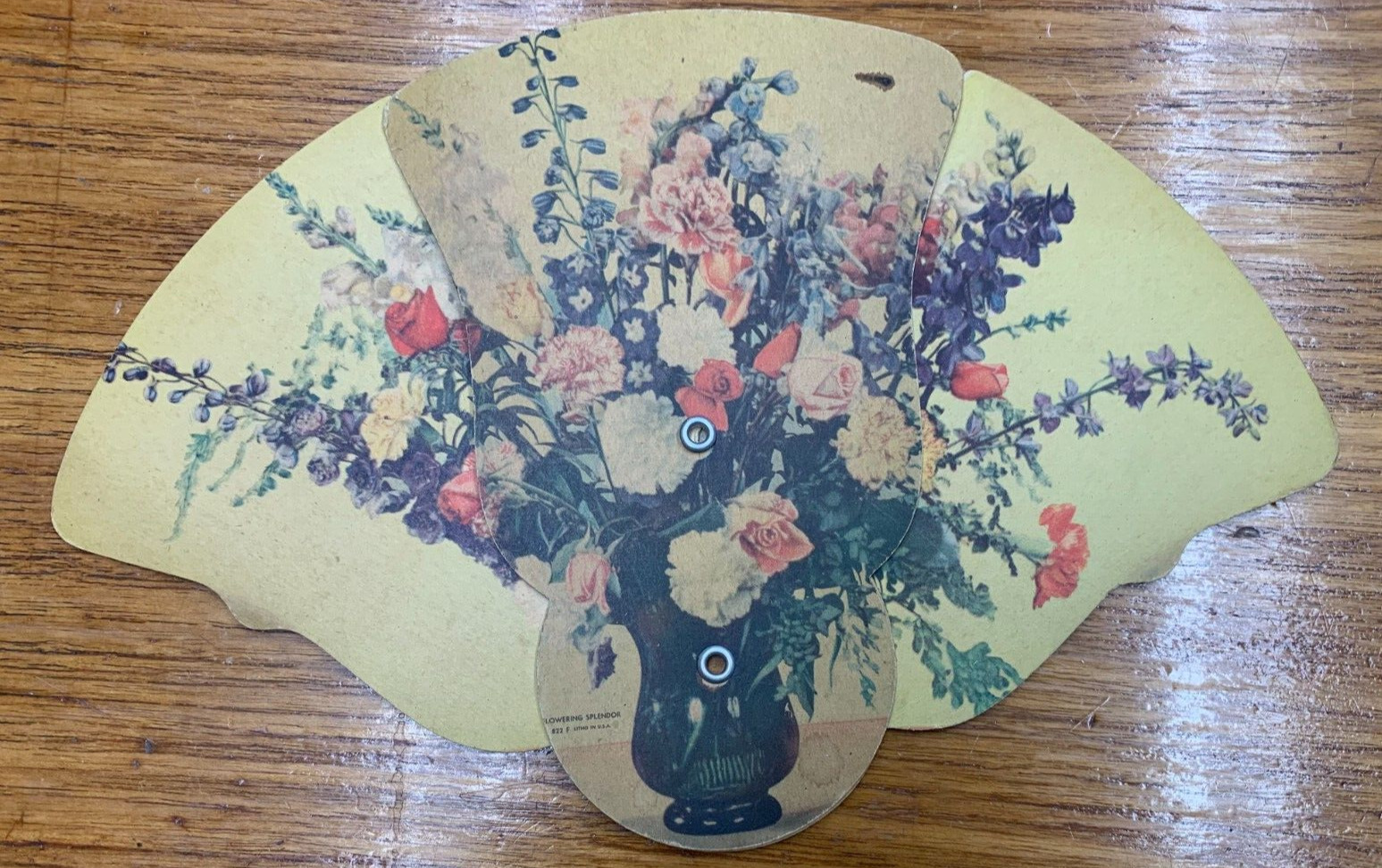 Vintage Floral Tri-Fold Hand Fan- Buning Florist Ft. Lauderdale