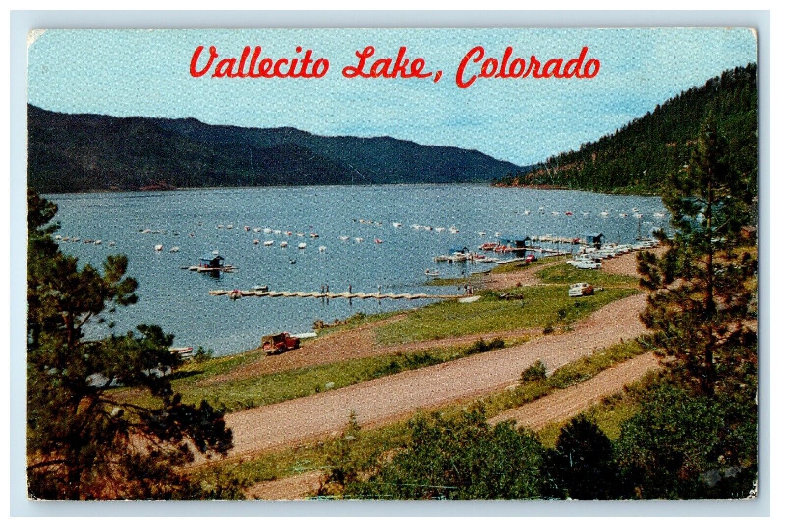 c1950\'s Vallecito Lake Colorado CO, View Of The Marina At Sawmill Point Postcard