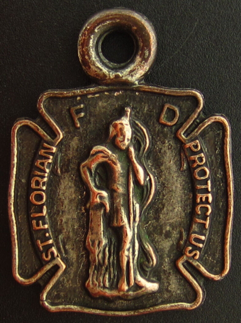 Vintage Saint Florian Fire Fighter Medal Religious Holy Catholic