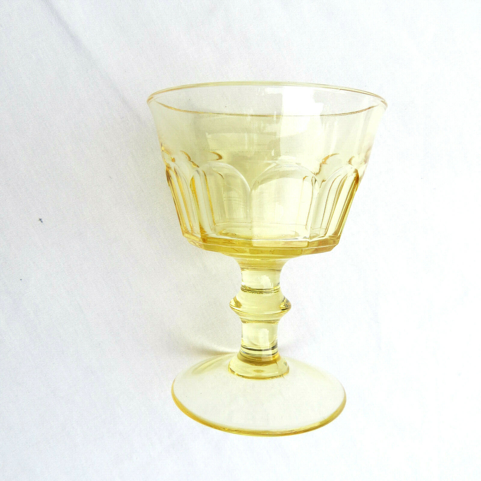 Vintage Yellow Depression Wine Glass Stemware 