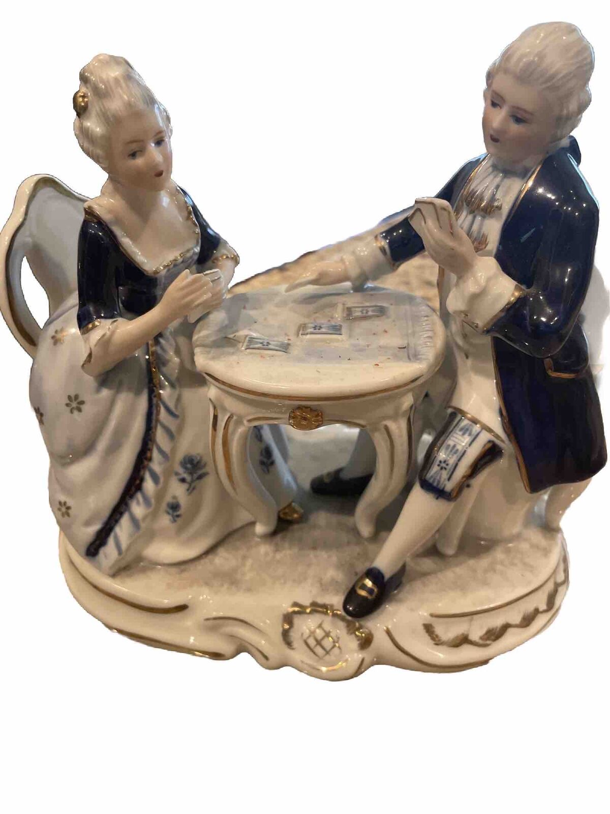 Vintage KPM Porcelain Couple Figure Playing Board Game
