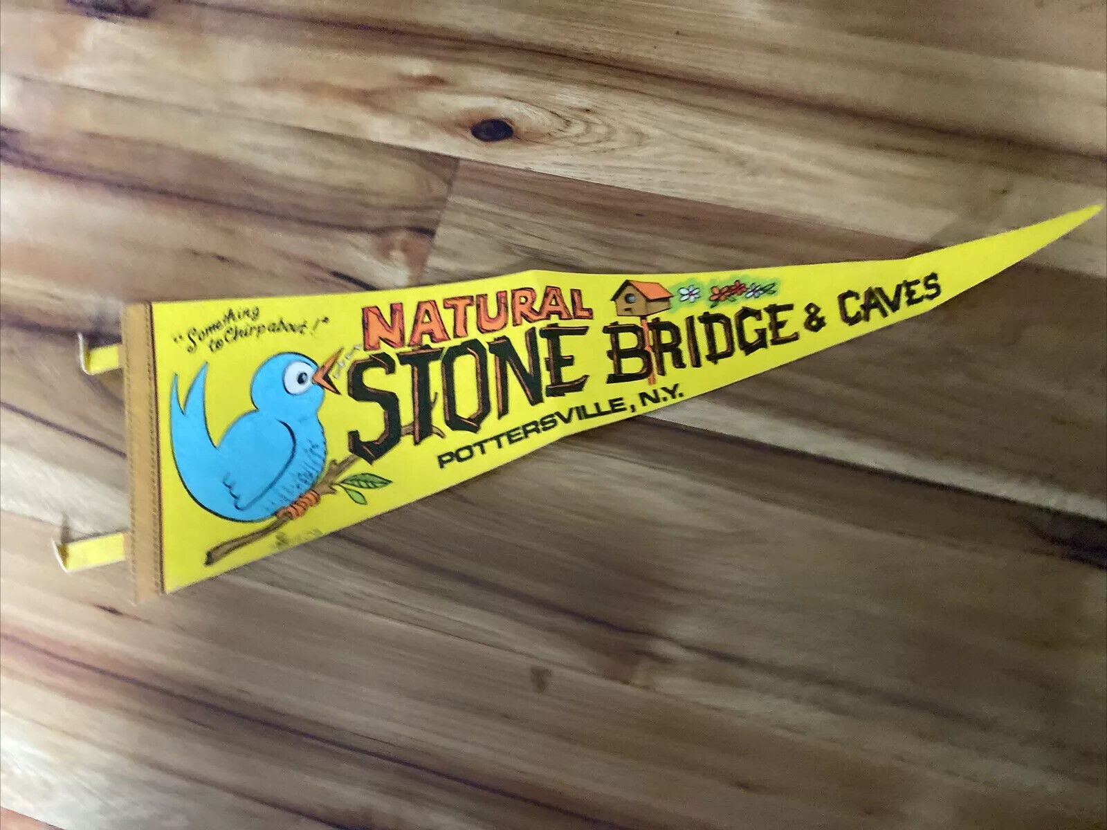 NATURAL STONE BRIDGE CAVES, Extremely RARE (pre 1980).  “WALL PENNANT”