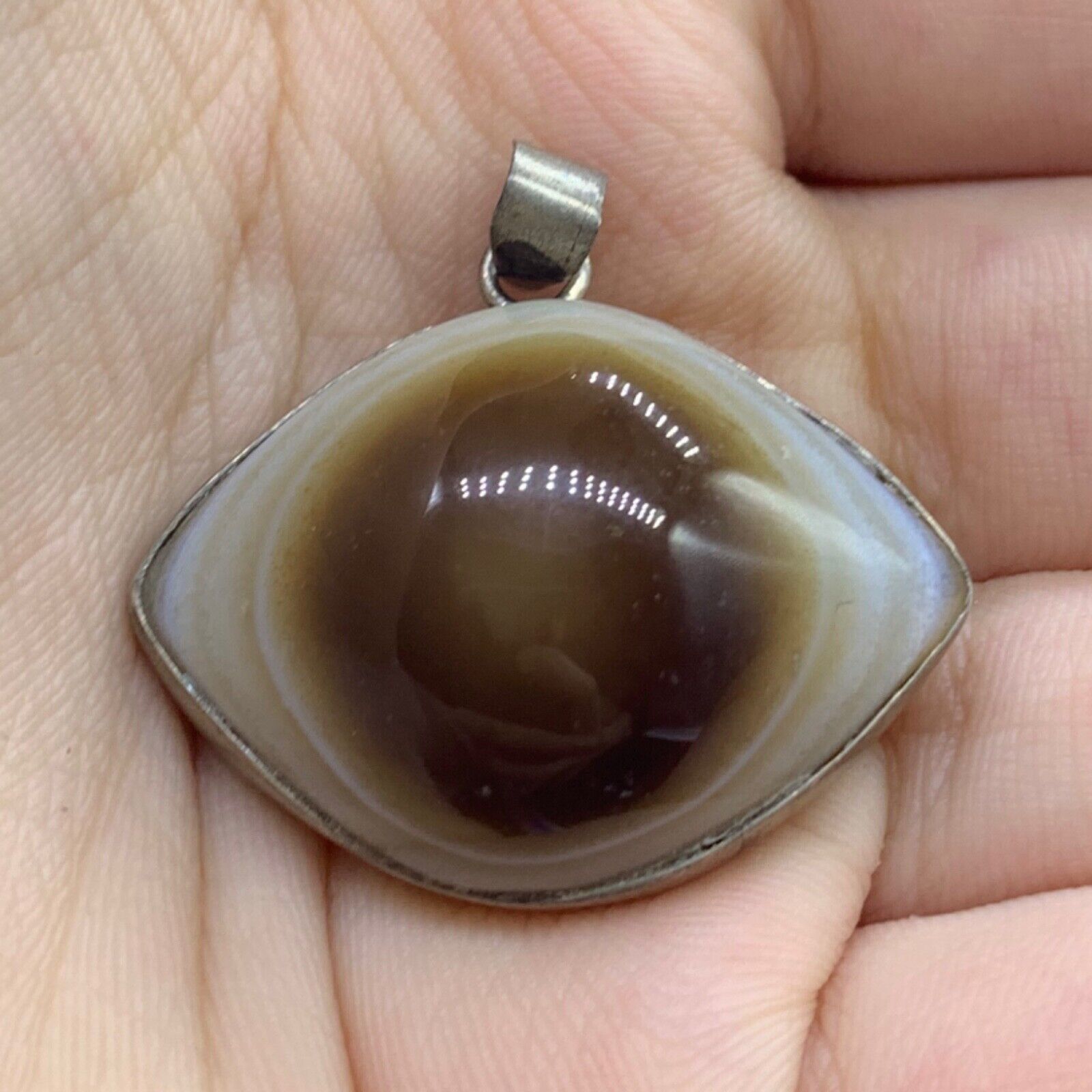 Beautiful unique ancient Sulaimani evil eye agate pendant