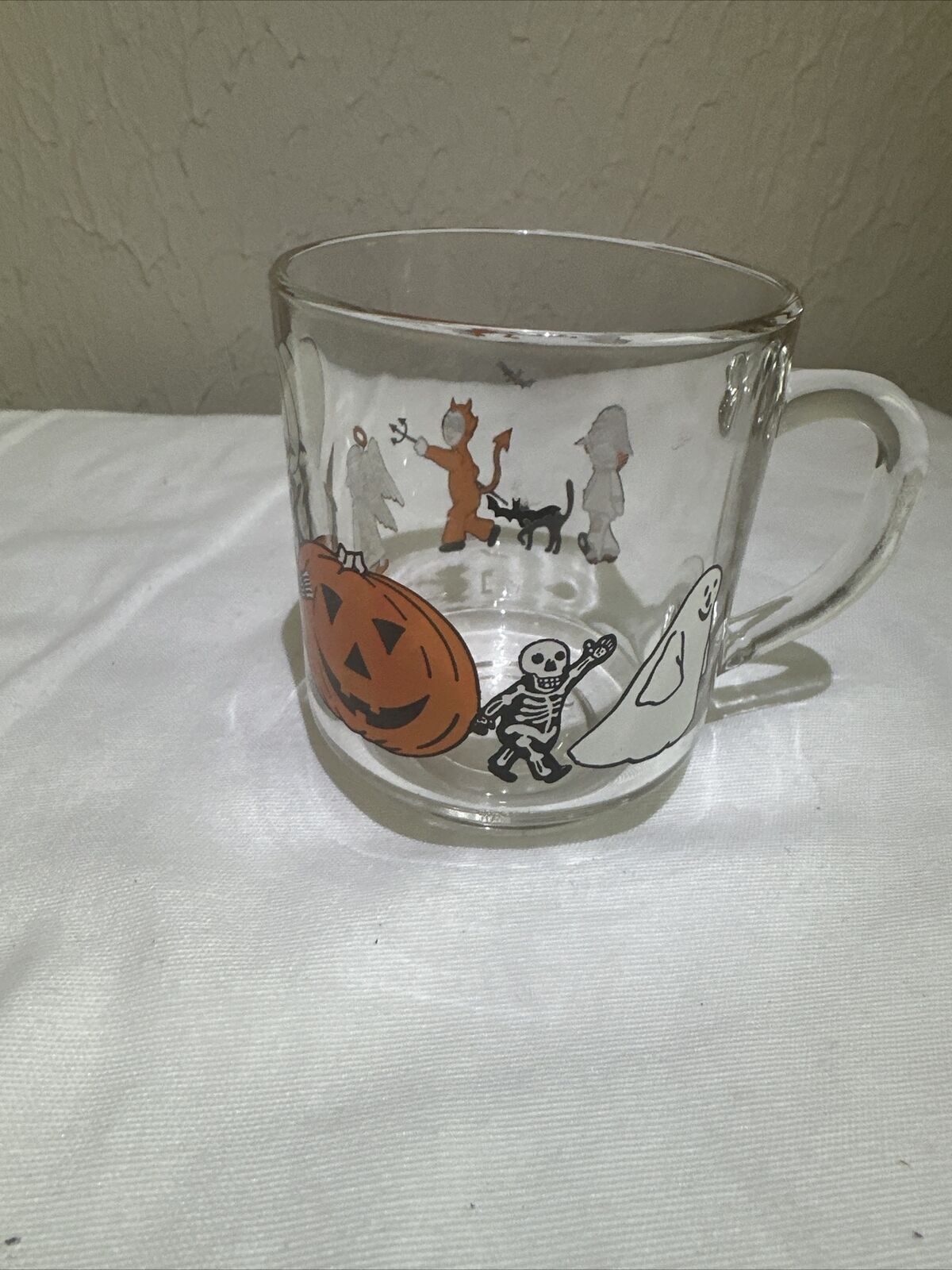 Vintage Luminarc glass Halloween Mug