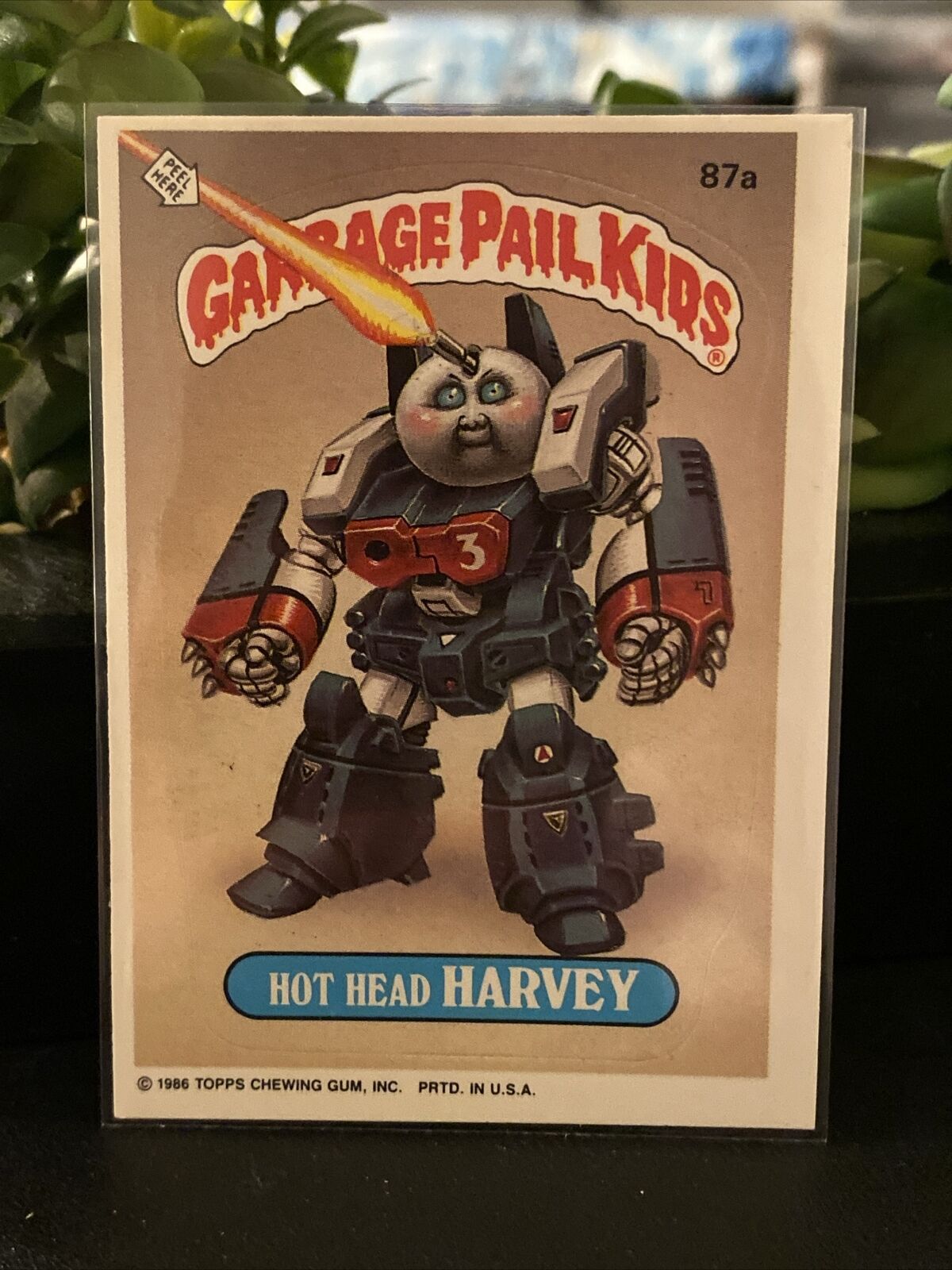 Garbage Pail Kids 1986 Series 3 Hot Head Harvey 87a (DIE-CUT ERROR)