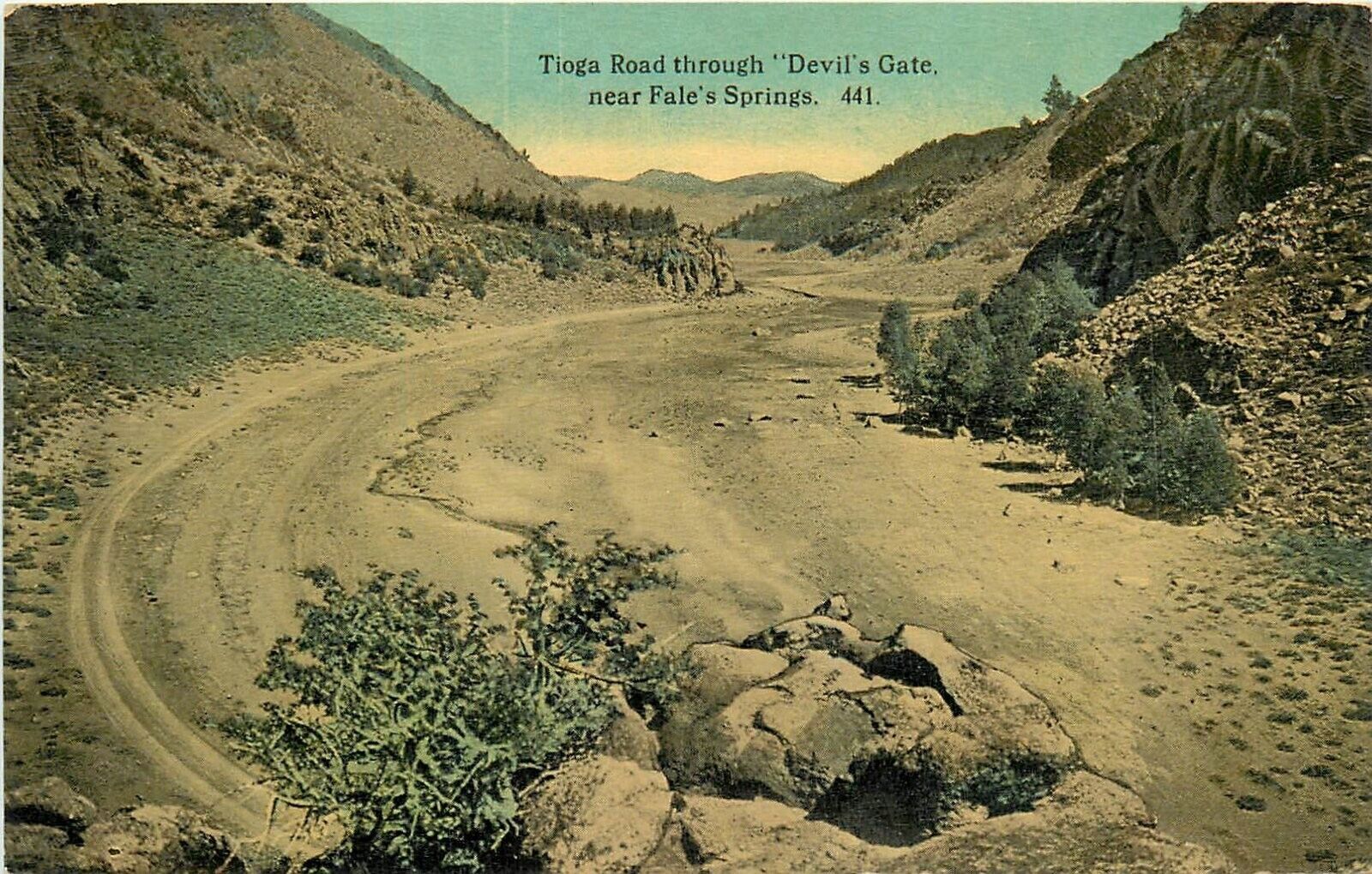 Postcard c-1910 California Mono Tioga Devil\'s Gate Fale\'s Spring CA14-4121