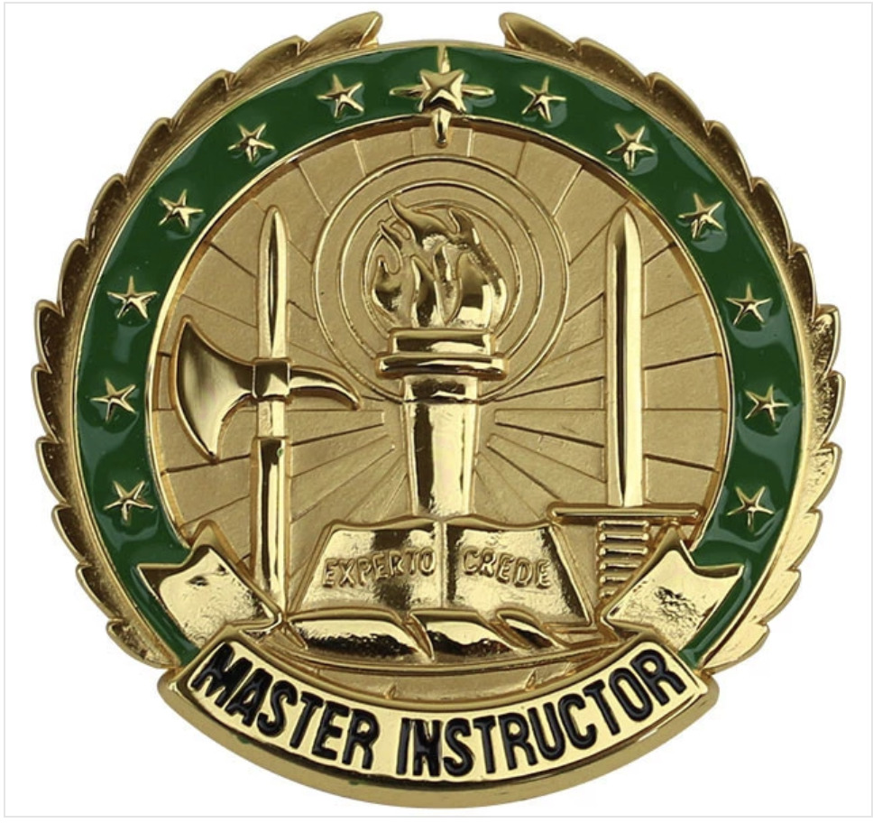 GENUINE U.S. ARMY IDENTIFICATION BADGE: MASTER INSTRUCTOR - GOLD