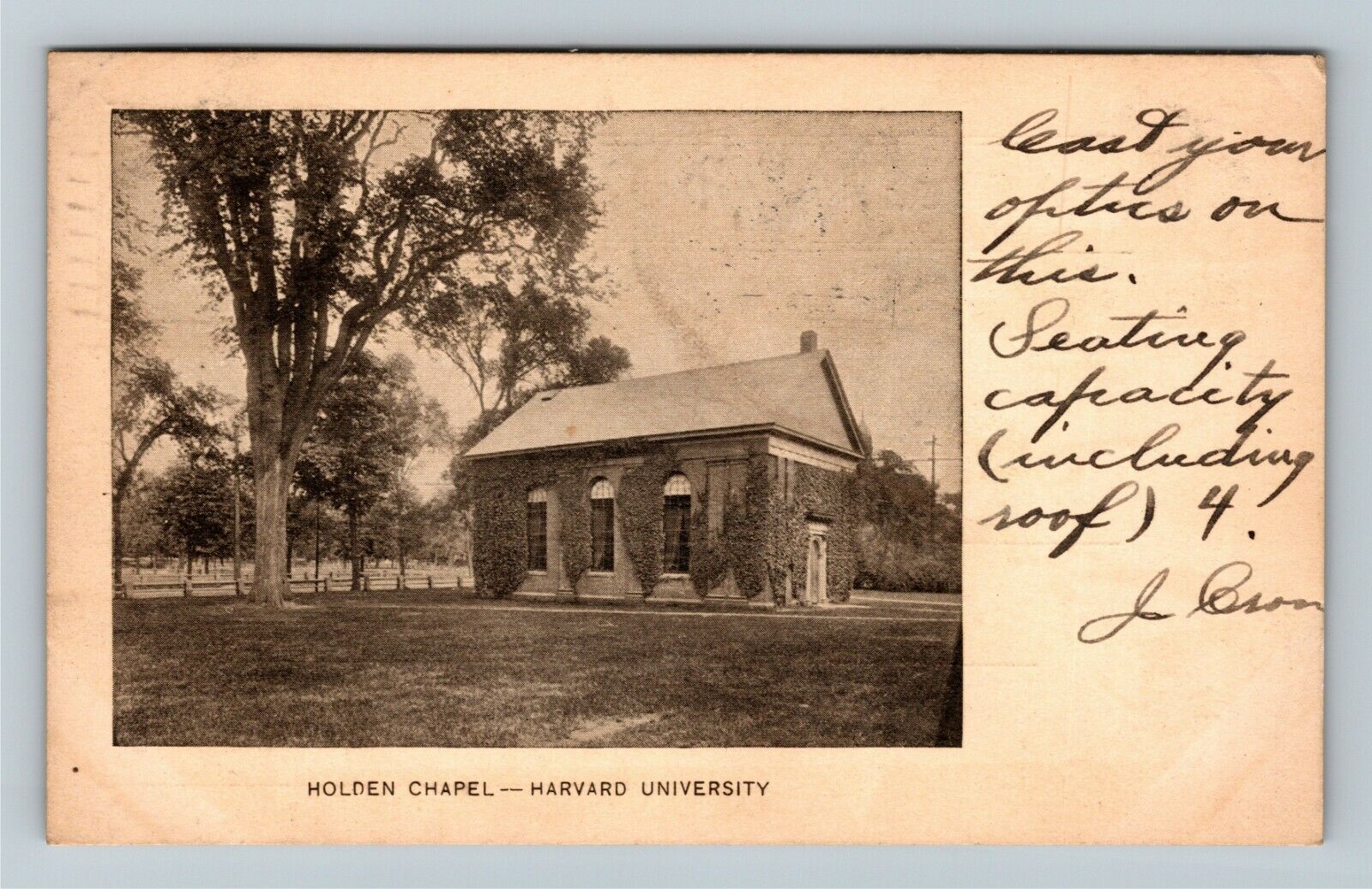 Cambridge MA-Massachusetts, Holden Chapel, Harvard University Vintage Postcard