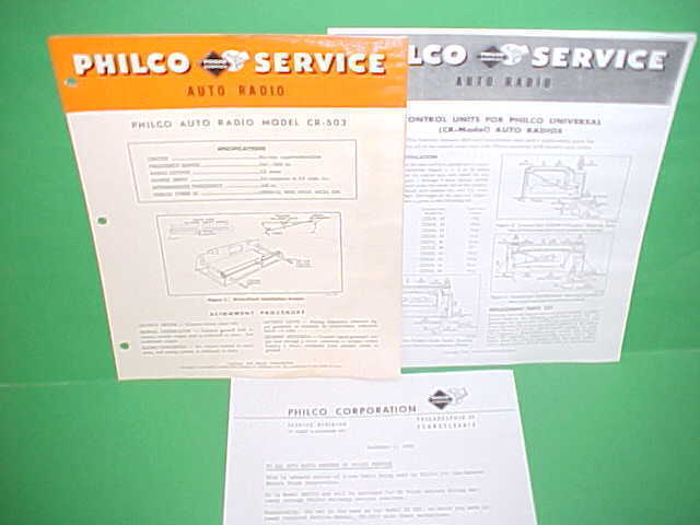 1948-1950 FORD CHEVROLET OLDS GMC TRUCK PHILCO RADIO SERVICE MANUAL MODEL CR-503