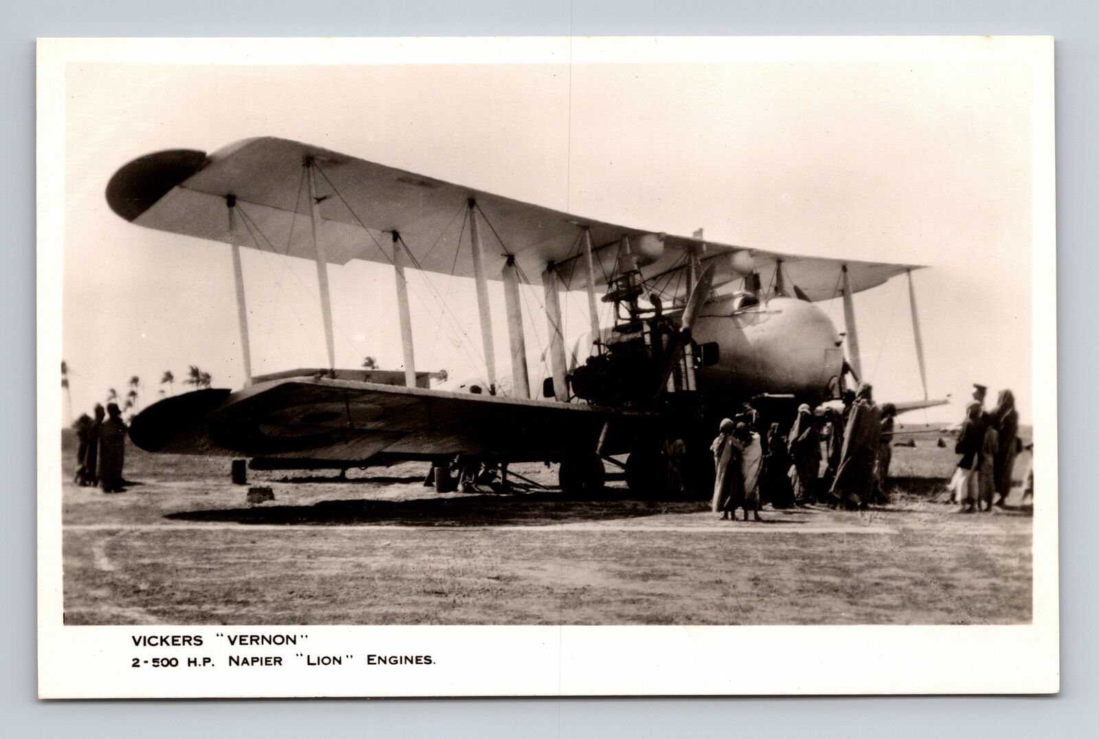 RPPC RAF Vickers Vernon Transport Biplane FLIGHT Photograph Postcard