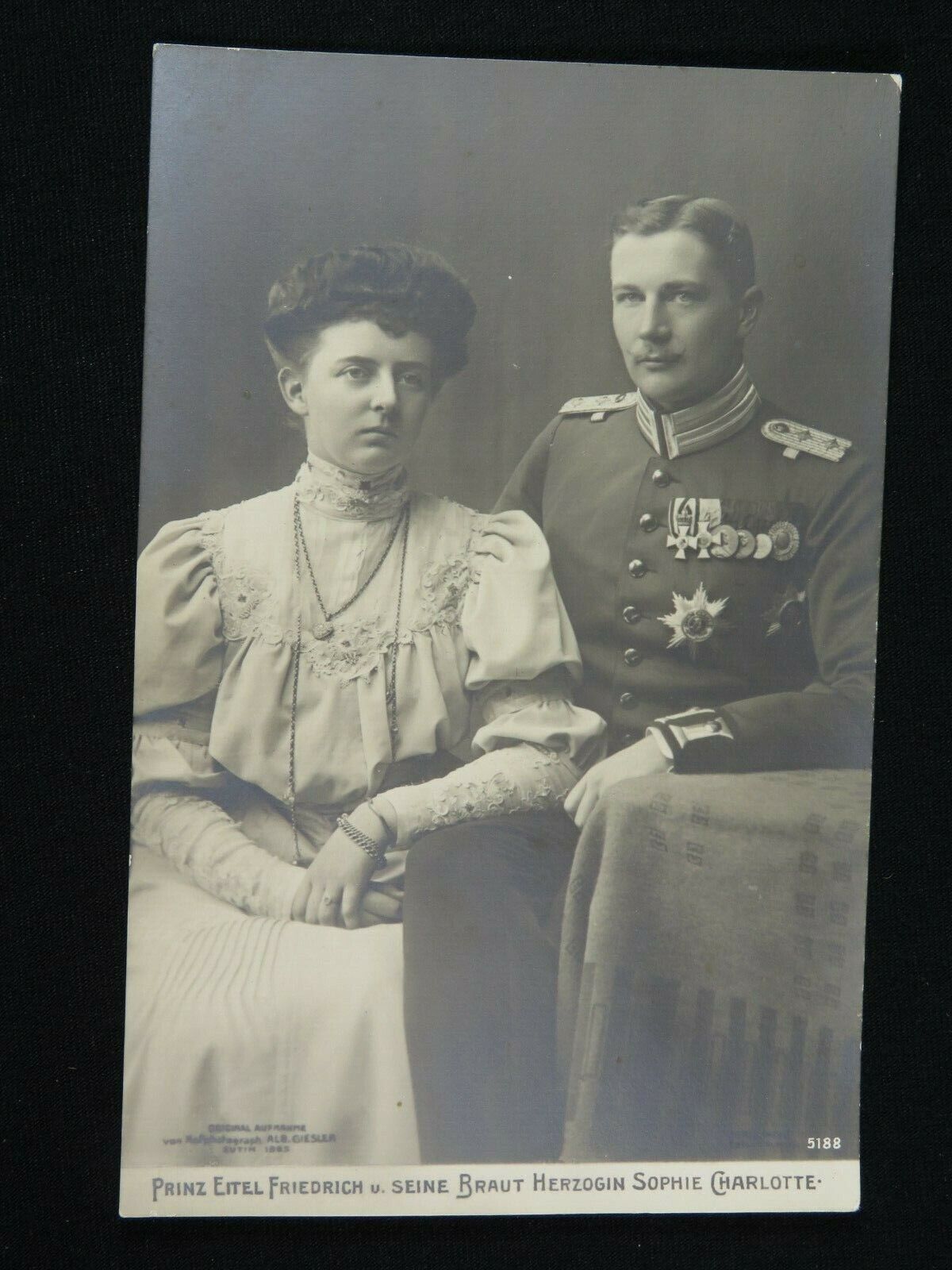 Antique Postcard Prinz Eitel Friedrich v. Seine Braut Herzogin Sophie B6894