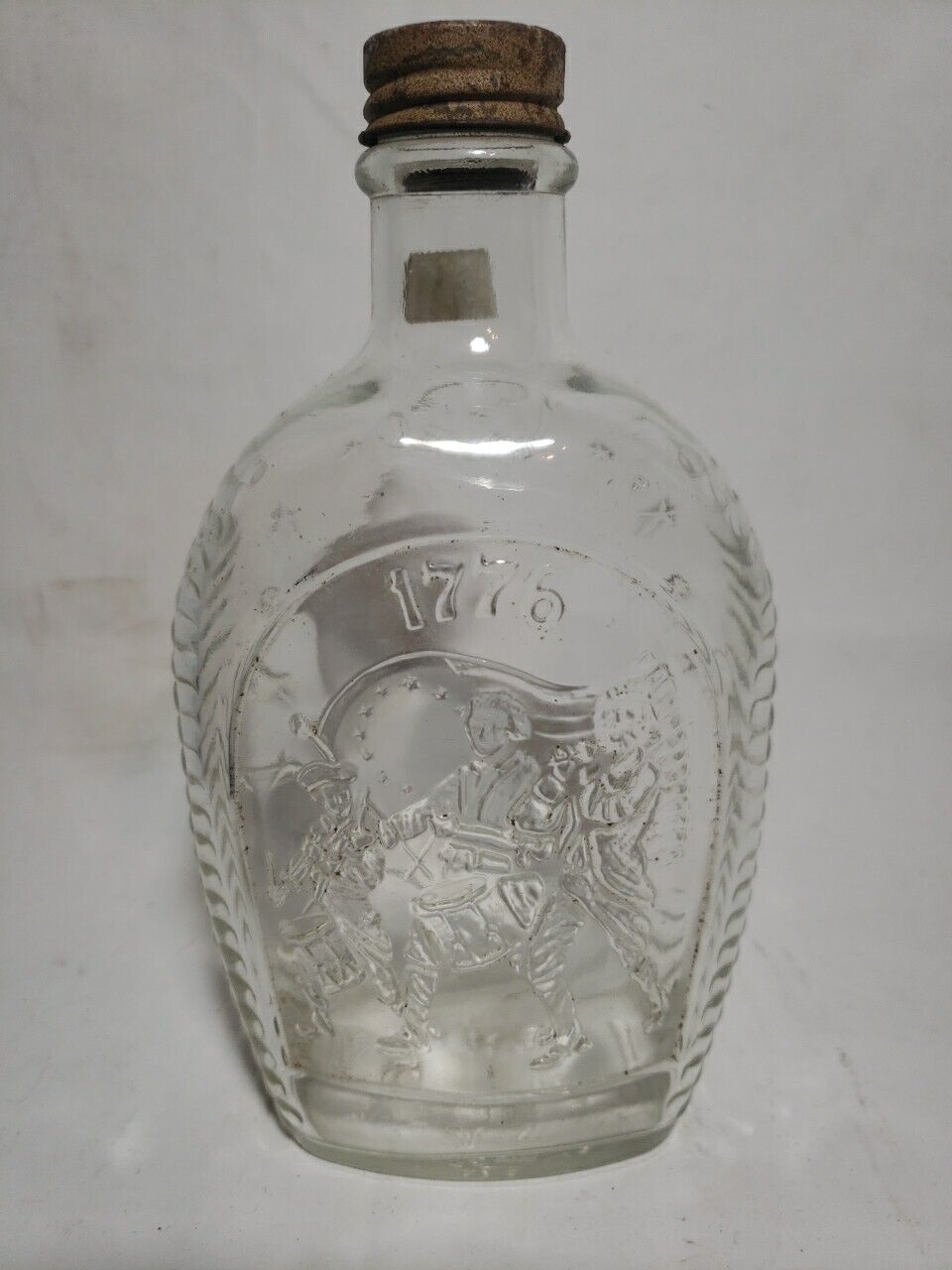Vintage 1976 Log Cabin Syrup Bicentennial 1776 Clear Glass Bottle