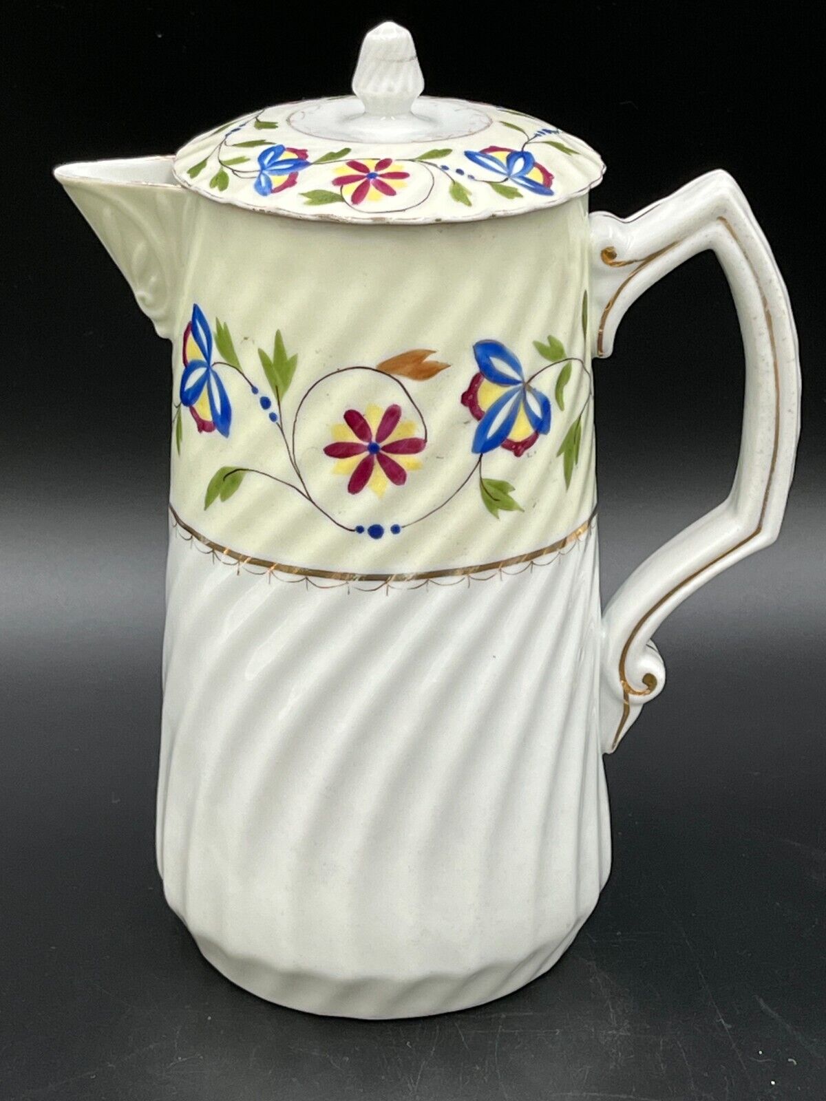 Antique Austrian Porcelain Carlsbad Marx Gutherz Hand Painted Floral Vase