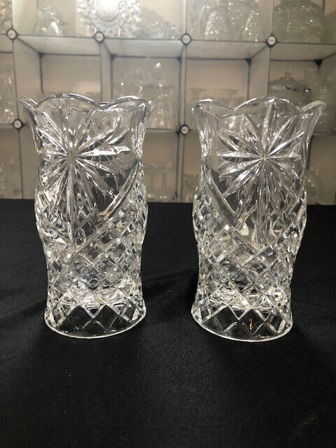 Clear Cut Crystal 1920's Candle Lamps