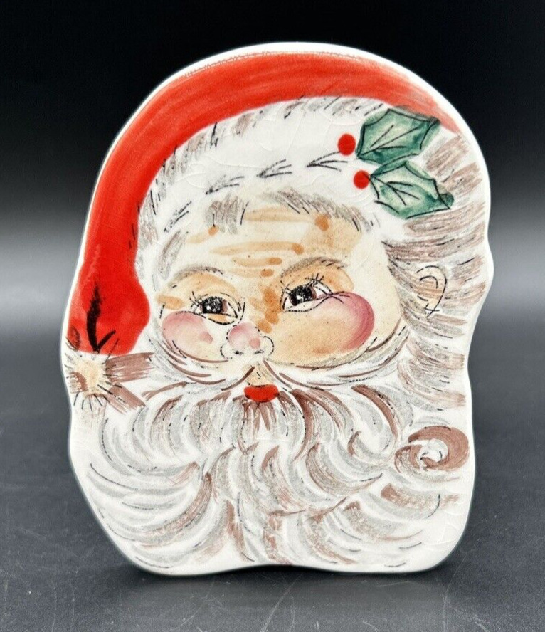 Vintage CMC Japan Santa Head Face Christmas Planter Vase Ceramic