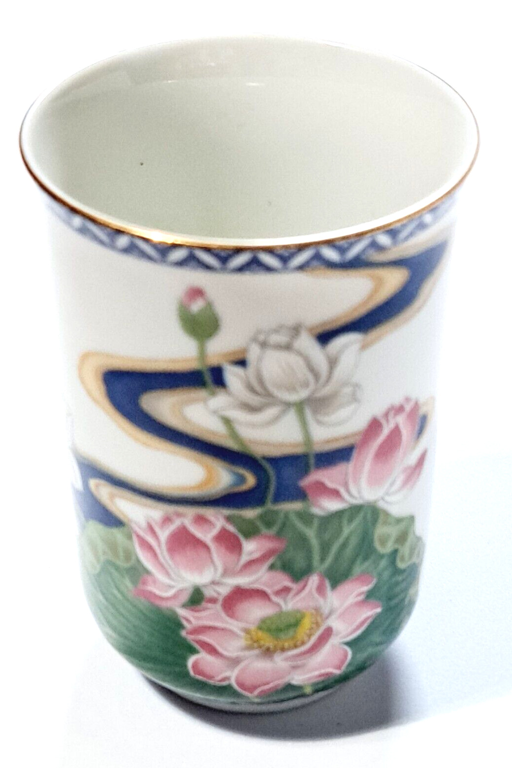 1981 Franklin Porcelain Japan Tea Sake Cup JULY/LOTUS