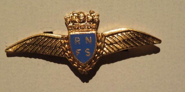 Royal Naval Fighter Squadron Full Wing Brass & Enamel Lapel Pin RNFS