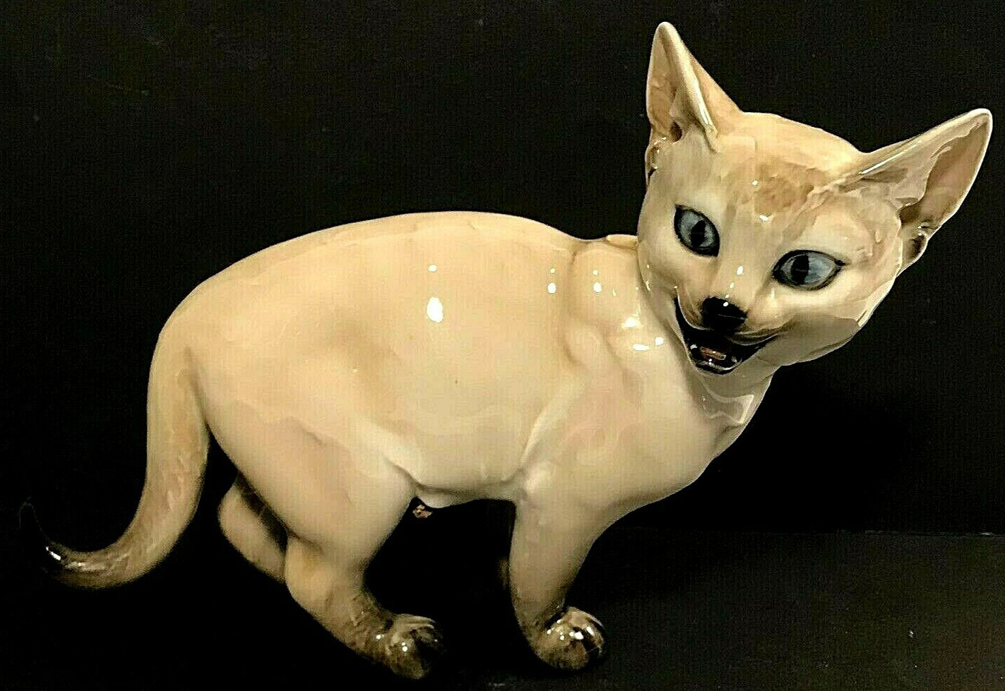 Vintage Hutschenreuther Kunstabteilung Selb Porcelain Siamese Cat Figurine RARE