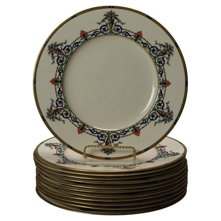 Twelve Antique Hardy & Hayes Royal Worcester Porcelain Plates, C1910