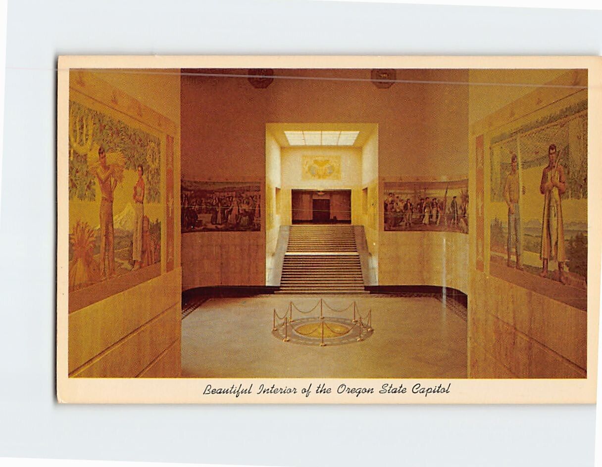 Postcard Beautiful Interior of the Oregon State Capitol Salem Oregon USA