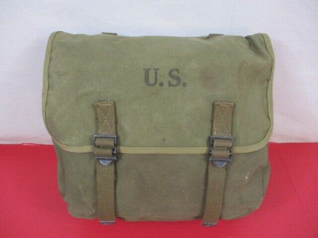 WWII US Army M1936 Canvas Musette Bag or Pack OD Green Color  Dtd 1944 - NICE #4