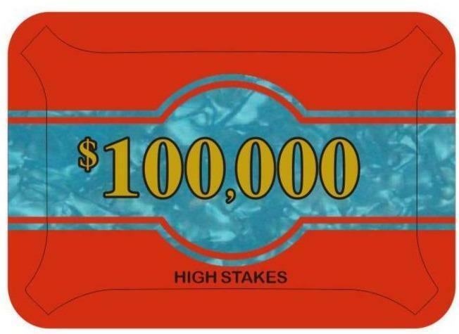 High Stakes $100,000 Poker Plaque Premium Quality NEW James Bond Casino Royale 