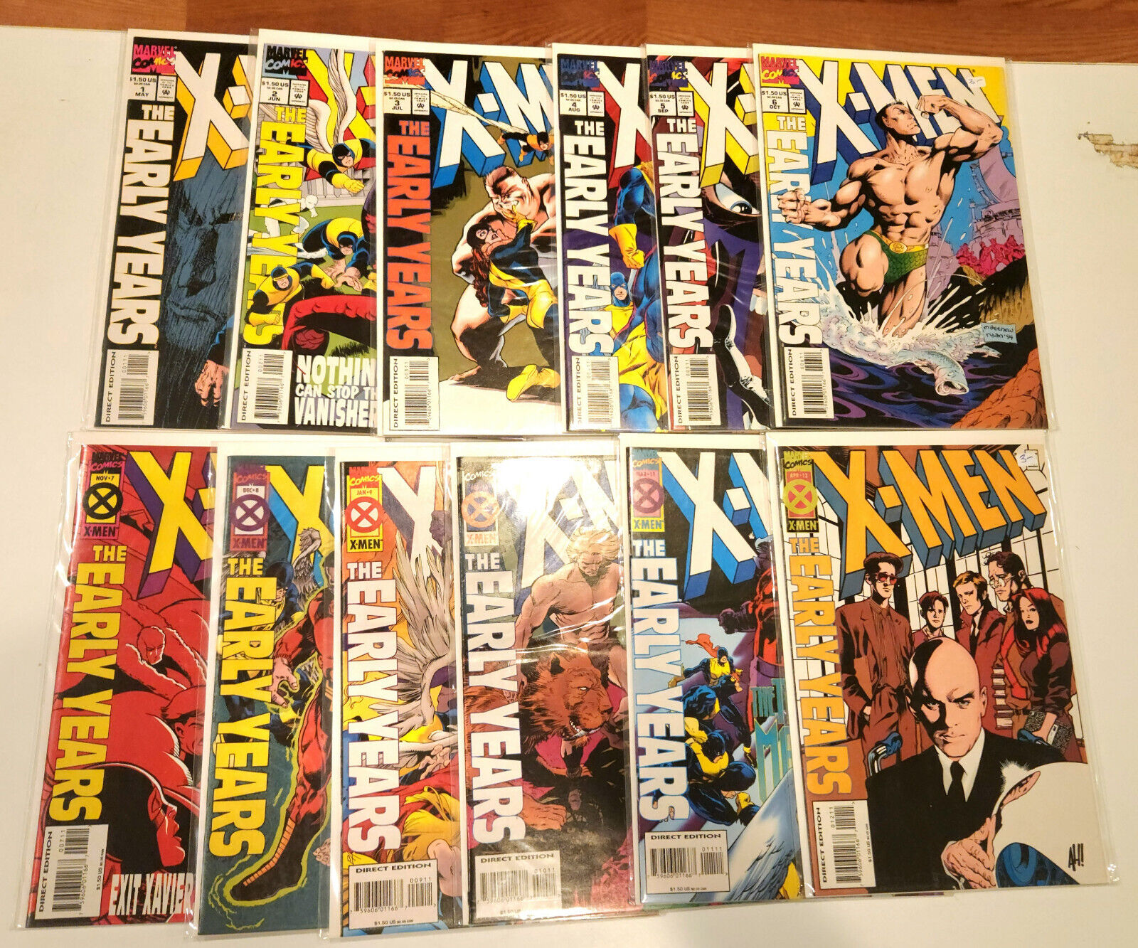 X-MEN THE EARLY YEARS #1 2 3 4 5 6 7 8 9 10 11 12 NM SET LOT MARVEL COMICS 1994