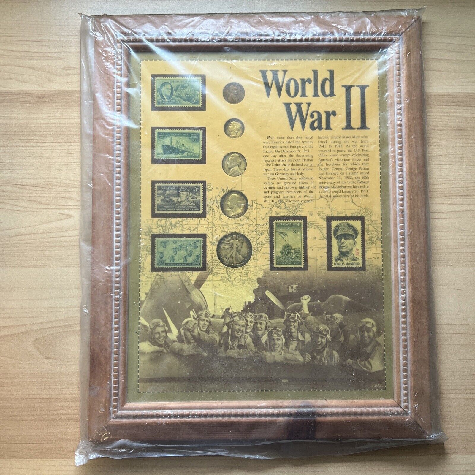 WORLD WAR II MILITARY COLLECTORS STAMP & COIN COLLECTION Plaque Sealed