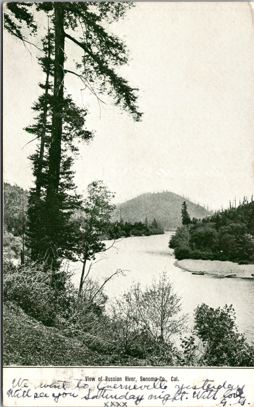 Vtg 1908 Scenic View of Russian River Sonoma California CA Postcard