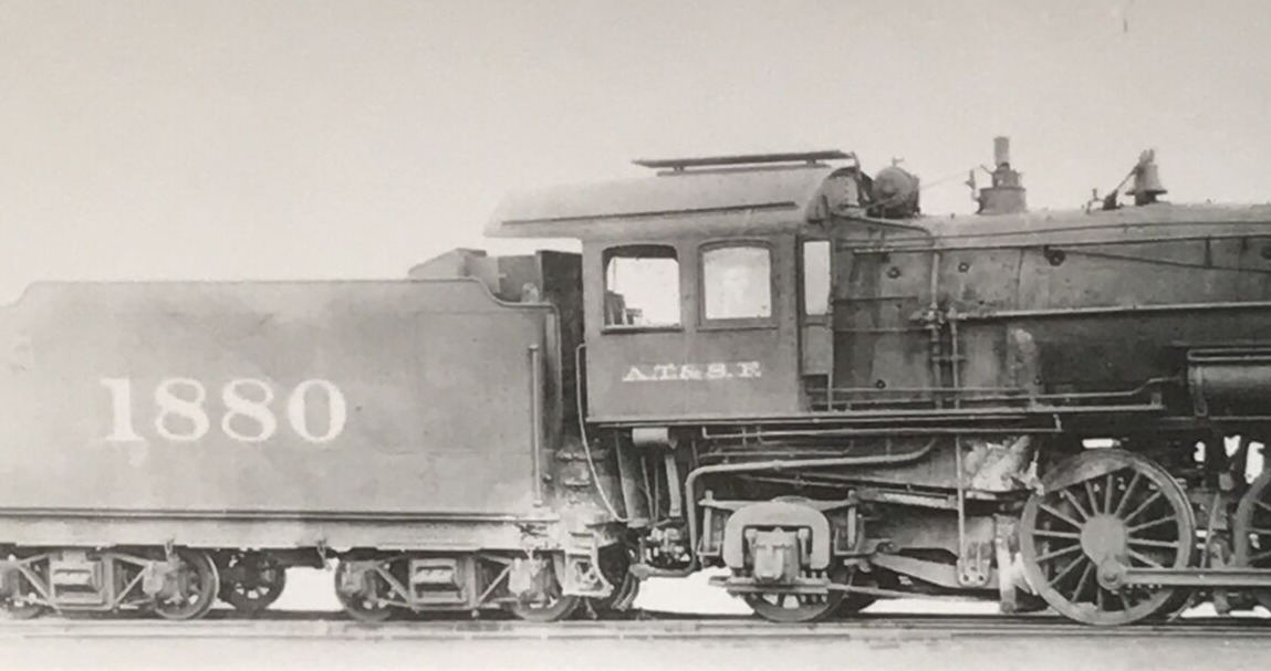 Atchison Topeka & Santa Fe Railway Railroad ATSF #1880 2-6-2 Locomotive Photo