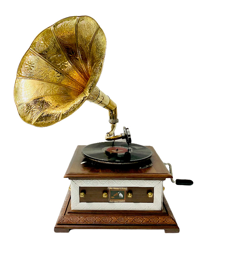 BEAUTIFUL Working Gramophone Special embroidered Gramophone Vinyl Recorder
