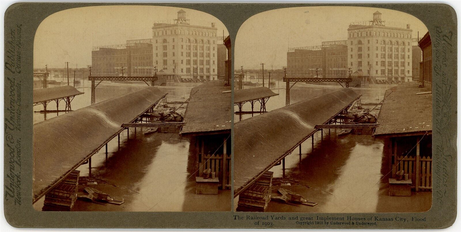 MISSOURI SV - Kansas City Flood - Railroad Yards - Underwood c1903