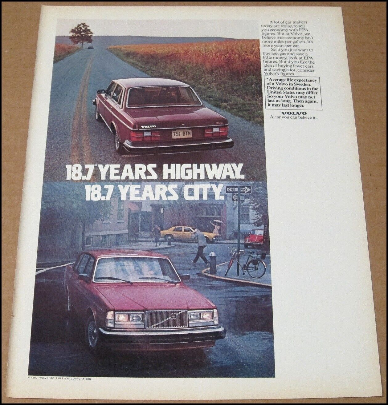 1981 Volvo Print Ad Car Auto Automobile Advertisement Vintage 8.25\