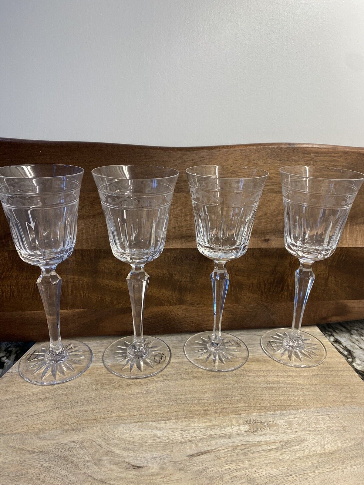 Wedgwood Monarch Vintage Wine Goblets Clear Wedgwood Wine Glasses  (4)  - 7 7/8”