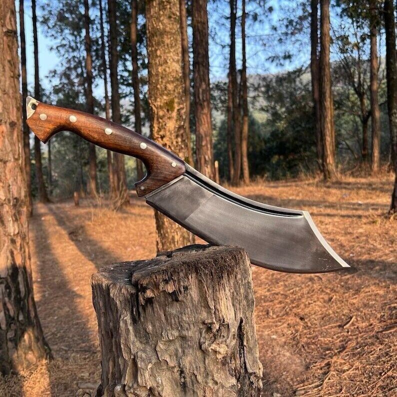 Tactical Machete Knife Handmade Full Tang Hunting Knife Carbon Steel Camping