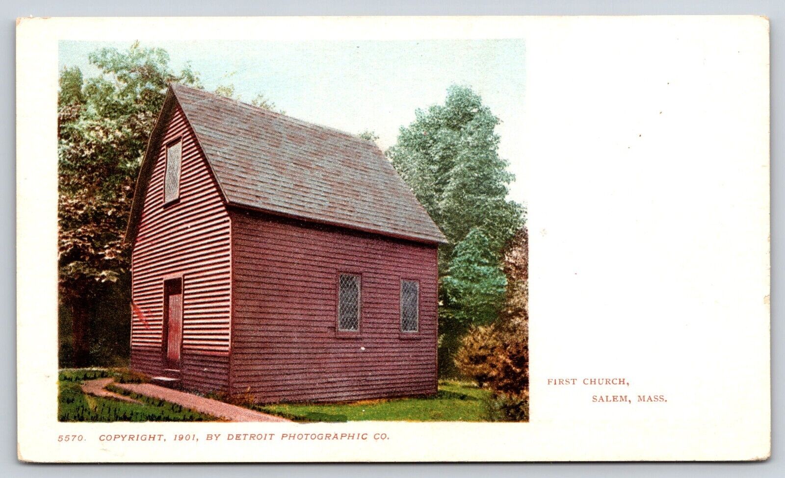 Salem, Massachusetts, First Church, Religious, Antique, Vintage Post Card