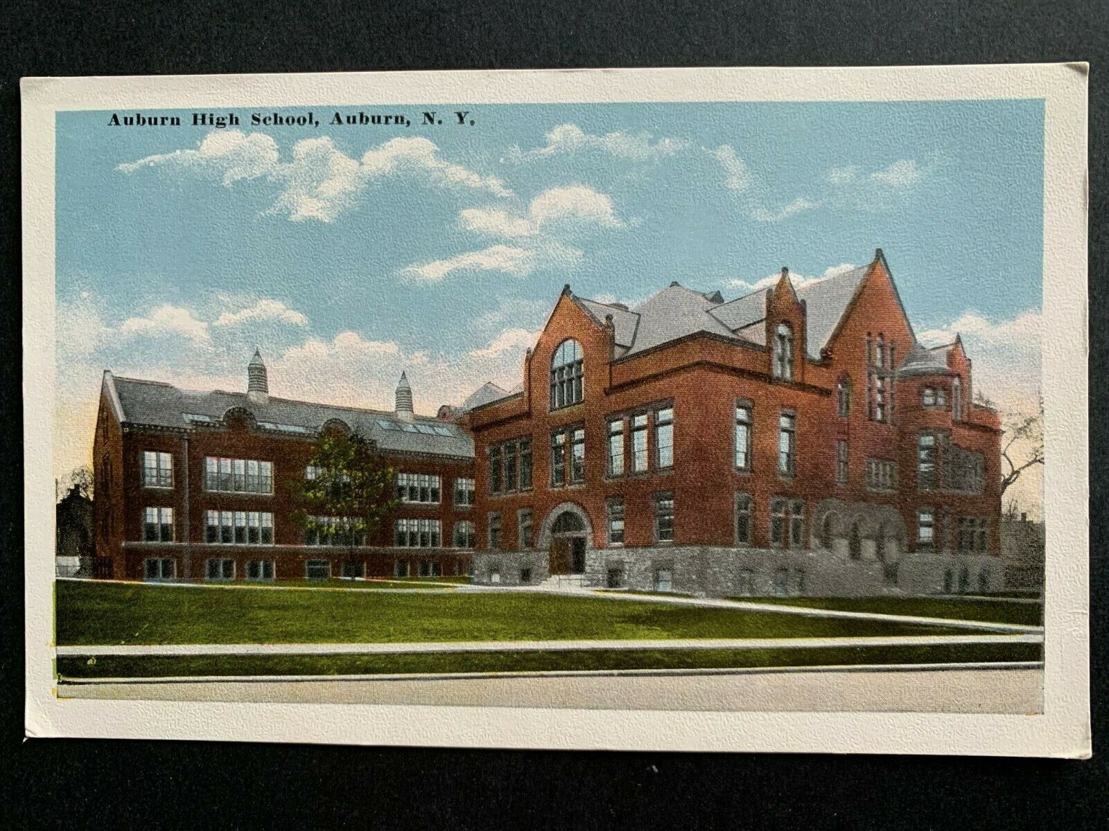 Postcard Auburn NY - c1920s High School