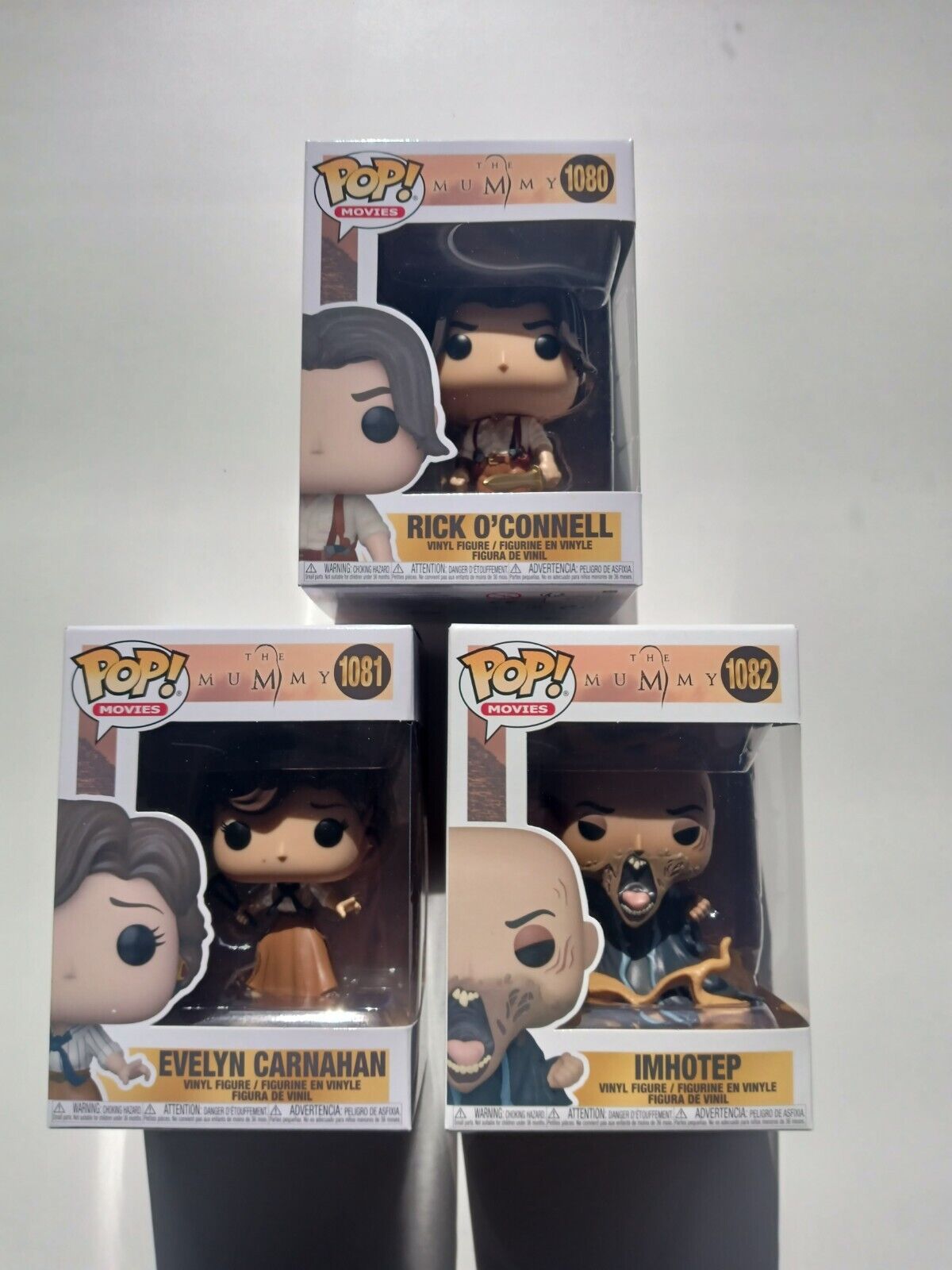 Funko Pop Movies SET OF 3 The Mummy Rick O'Connell 1080 Evelyn 1081 Imhotep 1082