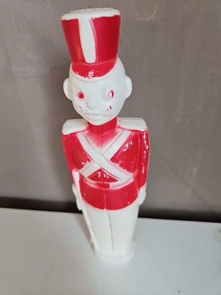 Vintage Rare Red Blow Mold 8 Inch Toy Soldier Great for Christmas Display