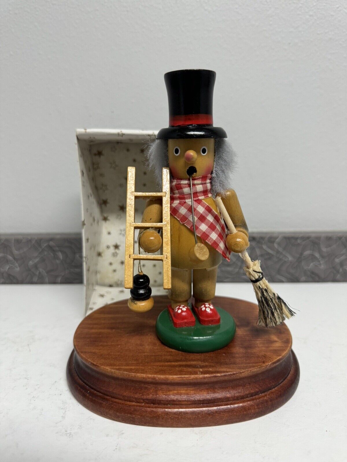 Vintage German Chimney Sweep 6” Incense Smoker with Box and Incense Cone