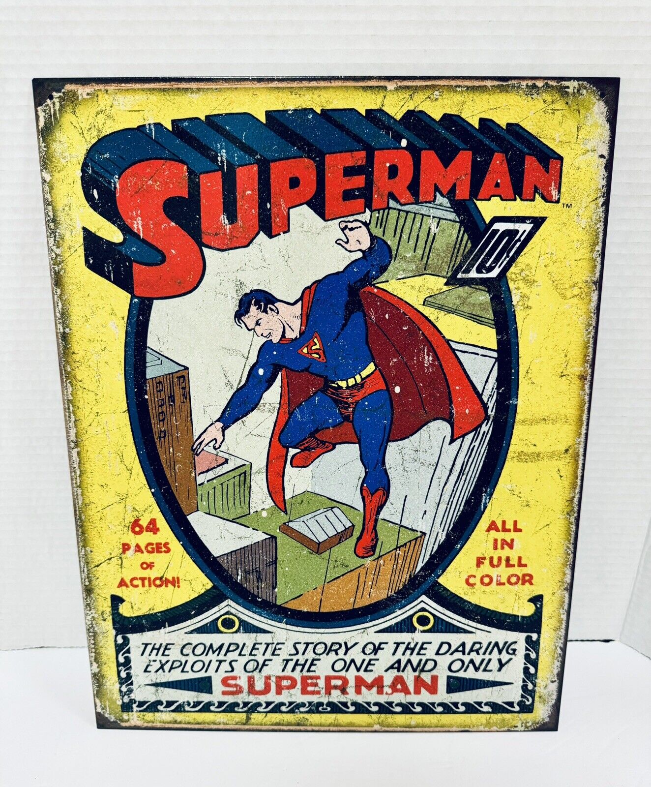 Superman Vintage Style Tin Metal Sign Retro Garage Decor 12.5 x 16
