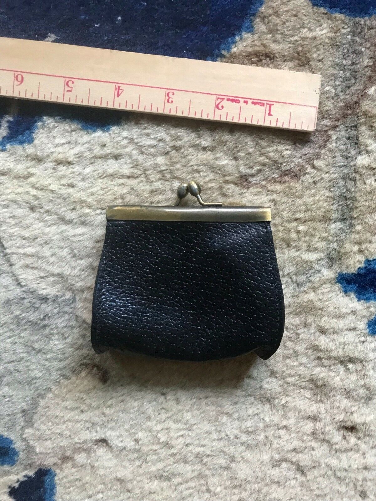 Vintage Axcess Genuine Leather Woman Kiss Lock Coin Purse Wallet Made in Italy
