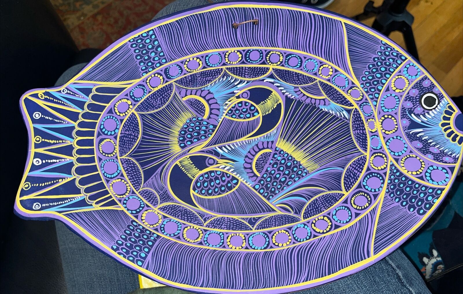 Mexican Folk Art Decorative & Handpainted Terracotta  Fish Tray