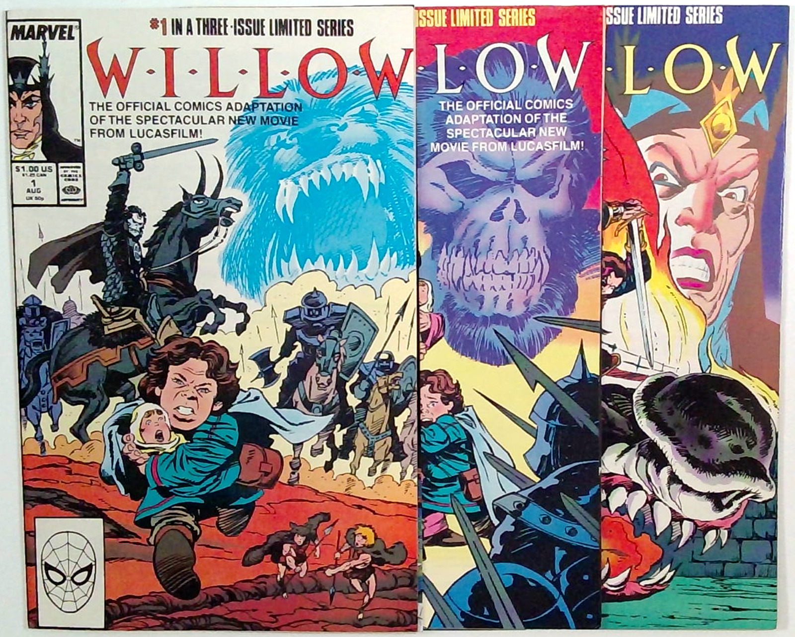 Willow #1-3 (Marvel Comics 1988) Movie Adaptation complete set full series run